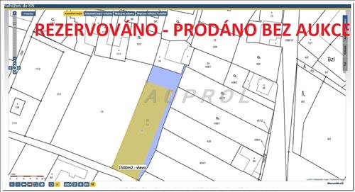 Stavební pozemek 1500m2, Bzí u Dolního Bukovska – okr. České Budějovice, LV 12
